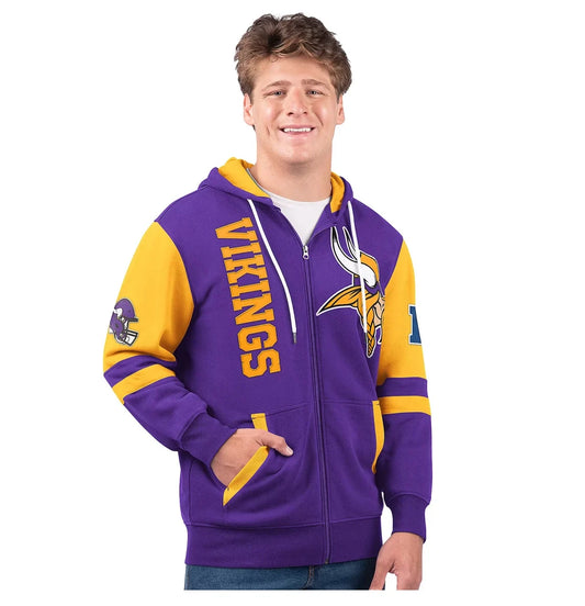 🎉Vikings💝Only Today Buy 2 Get 2 Free ✨NFL Full Zip Hooded Sweatshirt