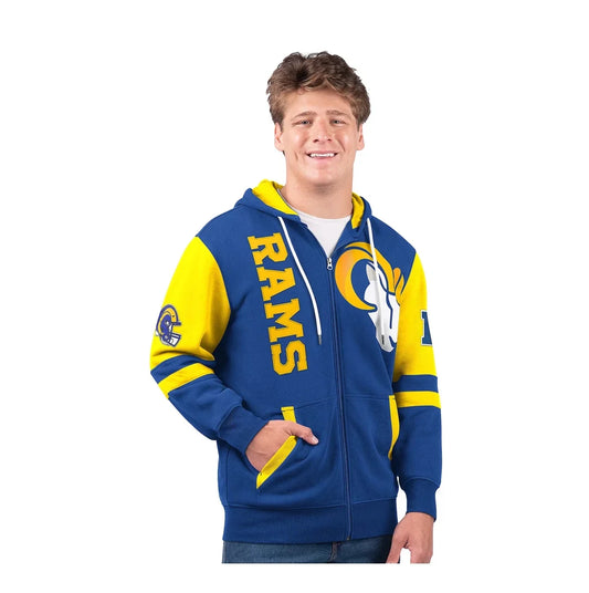 🎉Rams💝Only Today Buy 2 Get 2 Free ✨NFL Full Zip Hooded Sweatshirt