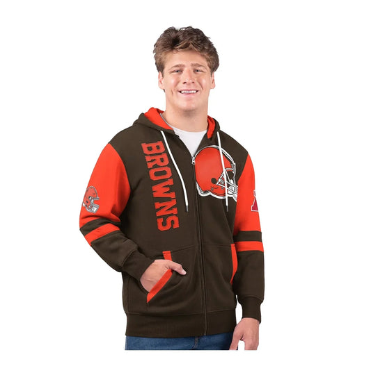 🎉Browns💝Only Today Buy 2 Get 2 Free ✨NFL Full Zip Hooded Sweatshirt