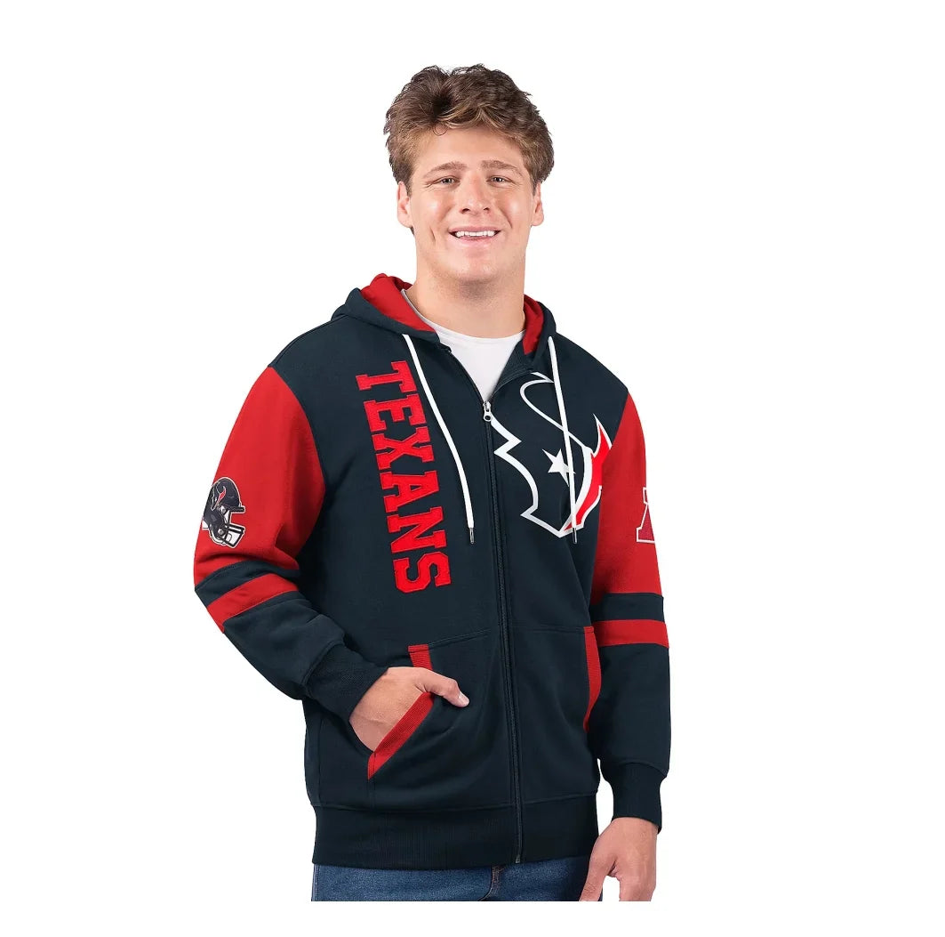 🎉Texans💝Only Today Buy 2 Get 2 Free ✨NFL Full Zip Hooded Sweatshirt