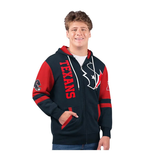 🎉Texans💝Only Today Buy 2 Get 2 Free ✨NFL Full Zip Hooded Sweatshirt